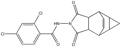 2,4-dichloro-N-(3,5-dioxo-4-azatetracyclo[5.3.2.0~2,6~.0~8,10~]dodec-11-en-4-yl)benzamide Struktur