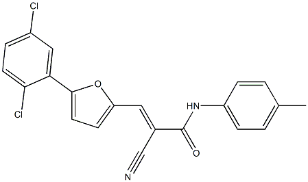 2-cyano-3-[5-(2,5-dichlorophenyl)-2-furyl]-N-(4-methylphenyl)acrylamide 结构式