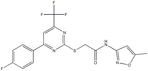 2-{[4-(4-fluorophenyl)-6-(trifluoromethyl)-2-pyrimidinyl]sulfanyl}-N-(5-methyl-3-isoxazolyl)acetamide|