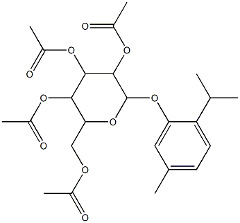 3,5-bis(acetyloxy)-2-[(acetyloxy)methyl]-6-(2-isopropyl-5-methylphenoxy)tetrahydro-2H-pyran-4-yl acetate Structure