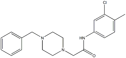 N-(3-chloro-4-methylphenyl)-2-[4-(phenylmethyl)piperazin-1-yl]acetamide Struktur