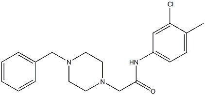 N-(3-chloro-4-methylphenyl)-2-[4-(phenylmethyl)piperazin-1-yl]acetamide 结构式