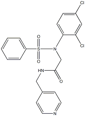 2-[2,4-dichloro(phenylsulfonyl)anilino]-N-(4-pyridinylmethyl)acetamide Structure