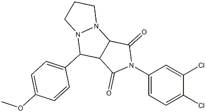 2-(3,4-dichlorophenyl)-9-(4-methoxyphenyl)tetrahydro-5H-pyrazolo[1,2-a]pyrrolo[3,4-c]pyrazole-1,3(2H,3aH)-dione Struktur