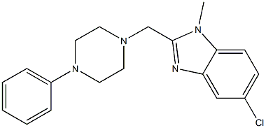 5-chloro-1-methyl-2-[(4-phenyl-1-piperazinyl)methyl]-1H-benzimidazole 结构式