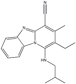  2-ethyl-1-(isobutylamino)-3-methylpyrido[1,2-a]benzimidazole-4-carbonitrile