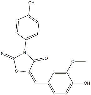 5-(4-hydroxy-3-methoxybenzylidene)-3-(4-hydroxyphenyl)-2-thioxo-1,3-thiazolidin-4-one