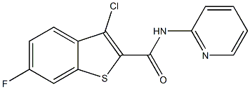 3-chloro-6-fluoro-N-(2-pyridinyl)-1-benzothiophene-2-carboxamide,,结构式