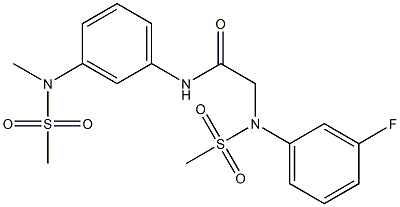 2-[3-fluoro(methylsulfonyl)anilino]-N-{3-[methyl(methylsulfonyl)amino]phenyl}acetamide Structure