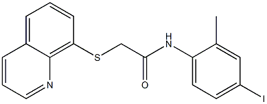 N-(4-iodo-2-methylphenyl)-2-(8-quinolinylsulfanyl)acetamide Structure