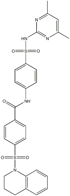 4-(3,4-dihydroquinolin-1(2H)-ylsulfonyl)-N-(4-{[(4,6-dimethylpyrimidin-2-yl)amino]sulfonyl}phenyl)benzamide Struktur