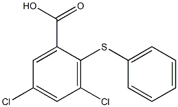 3,5-dichloro-2-(phenylsulfanyl)benzoic acid Struktur