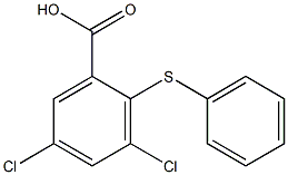 3,5-dichloro-2-(phenylsulfanyl)benzoic acid 化学構造式