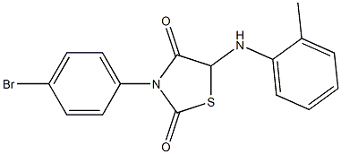 3-(4-bromophenyl)-5-(2-toluidino)-1,3-thiazolidine-2,4-dione 结构式