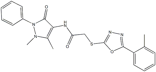  N-(1,5-dimethyl-3-oxo-2-phenyl-2,3-dihydro-1H-pyrazol-4-yl)-2-{[5-(2-methylphenyl)-1,3,4-oxadiazol-2-yl]sulfanyl}acetamide