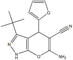 6-amino-3-tert-butyl-4-(2-furyl)-1,4-dihydropyrano[2,3-c]pyrazole-5-carbonitrile,,结构式