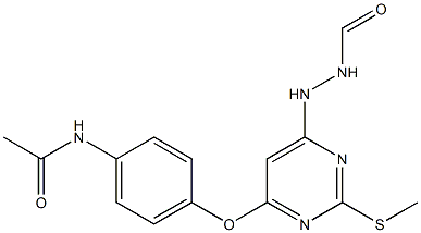 N-(4-{[6-(2-formylhydrazino)-2-(methylsulfanyl)-4-pyrimidinyl]oxy}phenyl)acetamide,,结构式