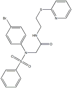 2-[4-bromo(phenylsulfonyl)anilino]-N-[2-(2-pyridinylsulfanyl)ethyl]acetamide Structure