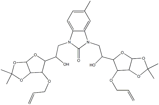 1,3-bis{2-[6-(allyloxy)-2,2-dimethyltetrahydrofuro[2,3-d][1,3]dioxol-5-yl]-2-hydroxyethyl}-5-methyl-1,3-dihydro-2H-benzimidazol-2-one|