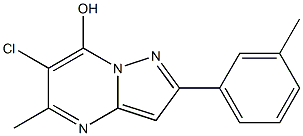 6-chloro-5-methyl-2-(3-methylphenyl)pyrazolo[1,5-a]pyrimidin-7-ol Struktur