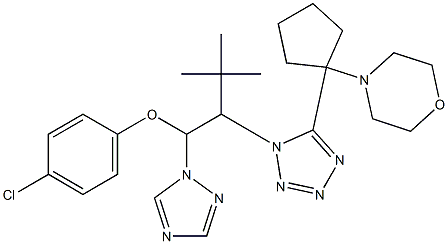 4-chlorophenyl 3,3-dimethyl-2-{5-[1-(4-morpholinyl)cyclopentyl]-1H-tetraazol-1-yl}-1-(1H-1,2,4-triazol-1-yl)butyl ether|