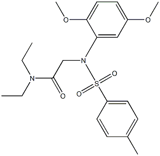 2-{2,5-dimethoxy[(4-methylphenyl)sulfonyl]anilino}-N,N-diethylacetamide Structure