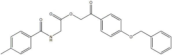 2-[4-(benzyloxy)phenyl]-2-oxoethyl [(4-methylbenzoyl)amino]acetate 化学構造式