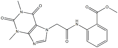 methyl 2-{[(1,3-dimethyl-2,6-dioxo-1,2,3,6-tetrahydro-7H-purin-7-yl)acetyl]amino}benzoate,,结构式