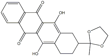 6,11-dihydroxy-8-(2-methyl-1,3-dioxolan-2-yl)-7,8,9,10-tetrahydro-5,12-naphthacenedione Structure