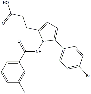 3-{5-(4-bromophenyl)-1-[(3-methylbenzoyl)amino]-1H-pyrrol-2-yl}propanoic acid Structure