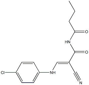 N-butyryl-3-(4-chloroanilino)-2-cyanoacrylamide Struktur
