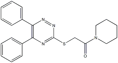 3-{[2-oxo-2-(1-piperidinyl)ethyl]sulfanyl}-5,6-diphenyl-1,2,4-triazine 结构式