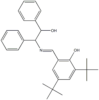 2,4-ditert-butyl-6-{[(2-hydroxy-1,2-diphenylethyl)imino]methyl}phenol,,结构式