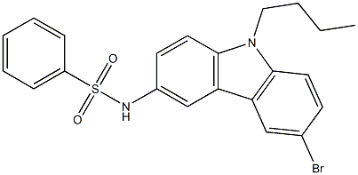 N-(6-bromo-9-butyl-9H-carbazol-3-yl)benzenesulfonamide 结构式