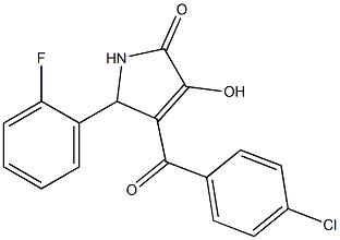 4-(4-chlorobenzoyl)-5-(2-fluorophenyl)-3-hydroxy-1,5-dihydro-2H-pyrrol-2-one,,结构式
