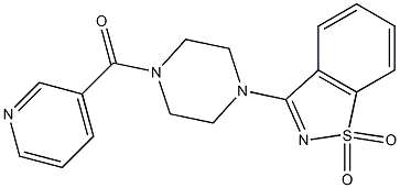 3-[4-(3-pyridinylcarbonyl)-1-piperazinyl]-1,2-benzisothiazole 1,1-dioxide|