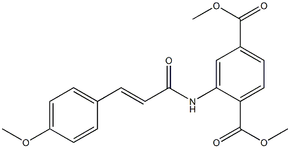 dimethyl 2-{[3-(4-methoxyphenyl)acryloyl]amino}terephthalate 化学構造式