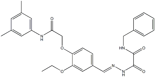 N-benzyl-2-(2-{4-[2-(3,5-dimethylanilino)-2-oxoethoxy]-3-ethoxybenzylidene}hydrazino)-2-oxoacetamide,,结构式