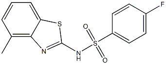 4-fluoro-N-(4-methyl-1,3-benzothiazol-2-yl)benzenesulfonamide 结构式