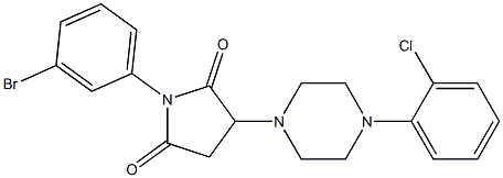 1-(3-bromophenyl)-3-[4-(2-chlorophenyl)-1-piperazinyl]-2,5-pyrrolidinedione Structure