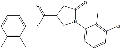 1-(3-chloro-2-methylphenyl)-N-(2,3-dimethylphenyl)-5-oxo-3-pyrrolidinecarboxamide,,结构式