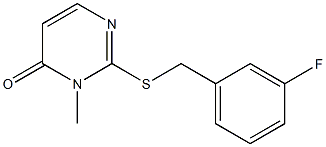 2-[(3-fluorobenzyl)sulfanyl]-3-methyl-4(3H)-pyrimidinone 结构式