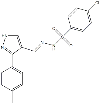 4-chloro-N'-{[3-(4-methylphenyl)-1H-pyrazol-4-yl]methylene}benzenesulfonohydrazide