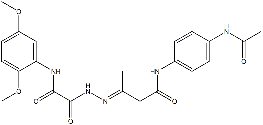 N-[4-(acetylamino)phenyl]-3-{[(2,5-dimethoxyanilino)(oxo)acetyl]hydrazono}butanamide 结构式