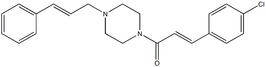 1-[3-(4-chlorophenyl)acryloyl]-4-cinnamylpiperazine 化学構造式