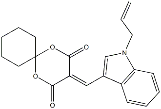 3-[(1-prop-2-enyl-1H-indol-3-yl)methylidene]-1,5-dioxaspiro[5.5]undecane-2,4-dione Structure