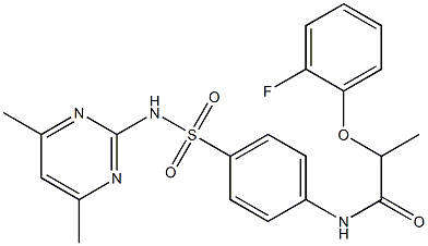 N-(4-{[(4,6-dimethylpyrimidin-2-yl)amino]sulfonyl}phenyl)-2-(2-fluorophenoxy)propanamide Struktur