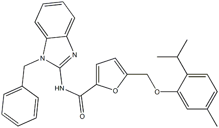  N-(1-benzyl-1H-benzimidazol-2-yl)-5-[(2-isopropyl-5-methylphenoxy)methyl]-2-furamide