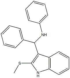 N-[[2-(methylsulfanyl)-1H-indol-3-yl](phenyl)methyl]-N-phenylamine Structure