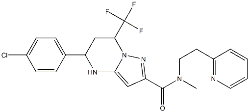 5-(4-chlorophenyl)-N-methyl-N-[2-(2-pyridinyl)ethyl]-7-(trifluoromethyl)-4,5,6,7-tetrahydropyrazolo[1,5-a]pyrimidine-2-carboxamide,,结构式